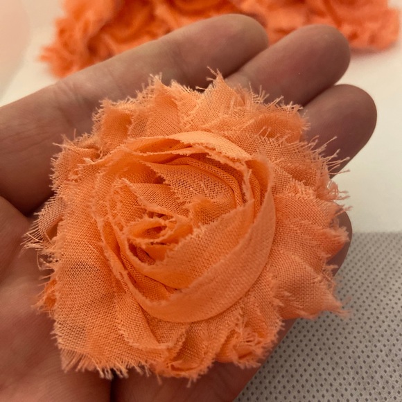 Peach shabby flowers headband DIY lot NEW - Picture 2 of 4